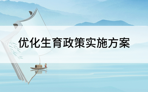 优化生育政策实施方案