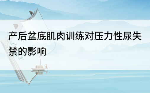 产后盆底肌肉训练对压力性尿失禁的影响