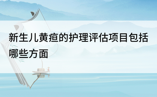 新生儿黄疸的护理评估项目包括哪些方面